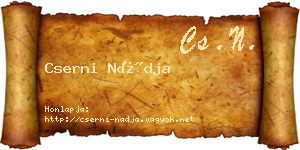 Cserni Nádja névjegykártya